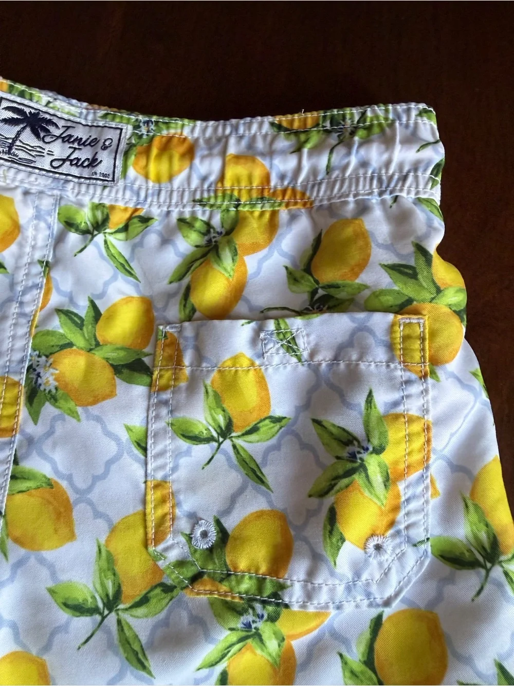 Janie And Jack Lemon Print Swim Trunks Short Size 5